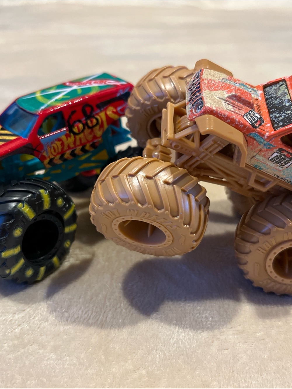Hot Wheels Monster Truck Bundle - Muddy Jeep #999 and Race Ace #68